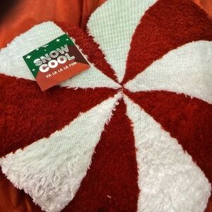 New Snow Cool Christmas Peppermint Heart Pillow